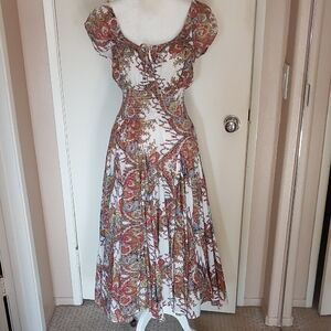 Chelsea & Theodore Multicolor Paisley Midi Dress